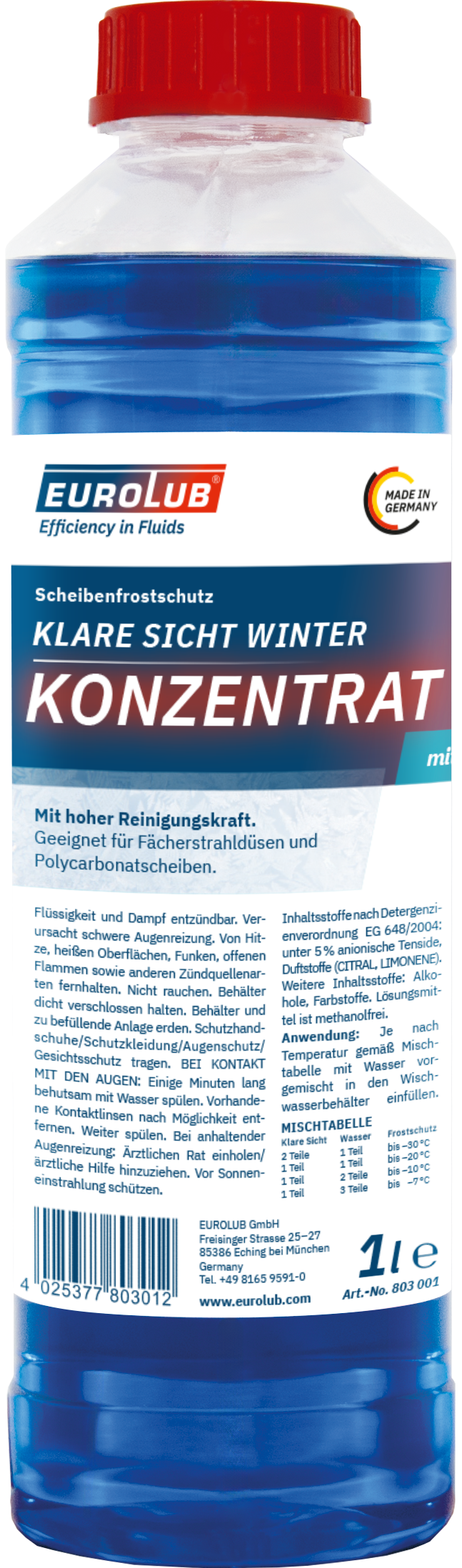 EuroLub Klare Sicht Winter Konzentrat 1 L EuroLub Klare Sicht Winter Konzentrat 1 L