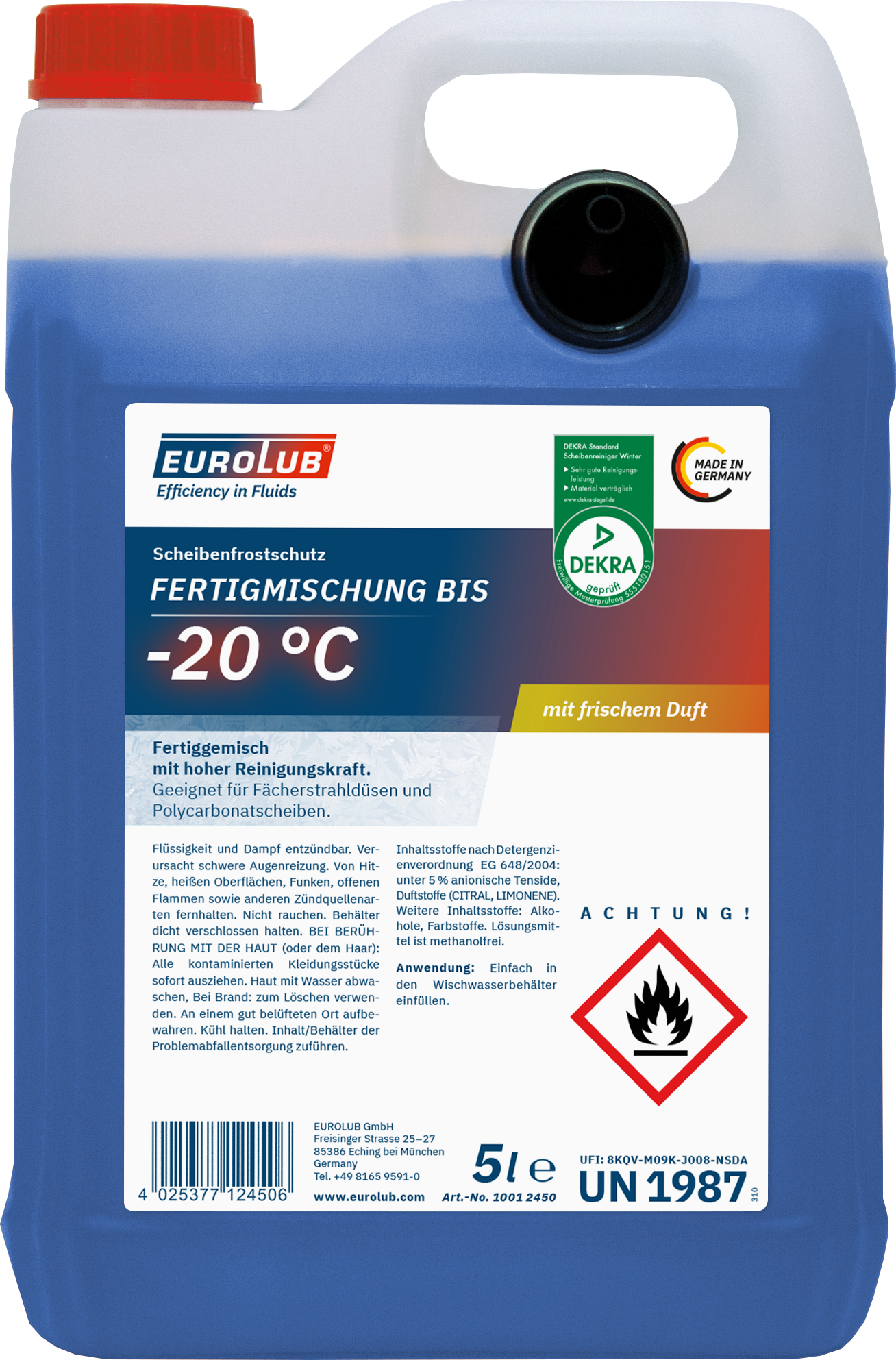 EuroLub Scheibenfrostschutz Fertiggemisch -20°C 5 L EuroLub Scheibenfrostschutz Fertiggemisch -20°C 5 L